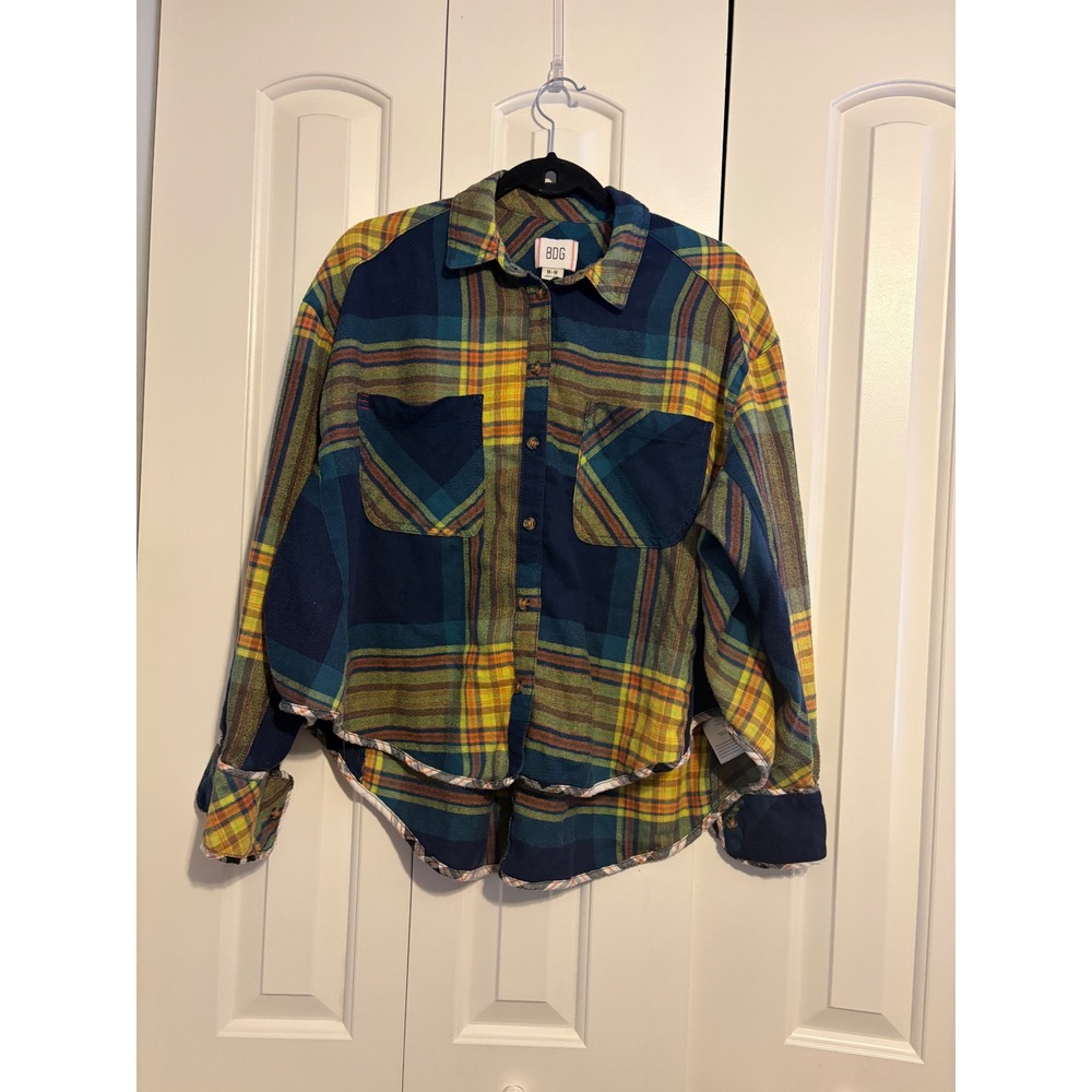BDG Plaid Button Down Shirt Oversized Long Sleeve Casual Top Women M - Picture 3 of 8